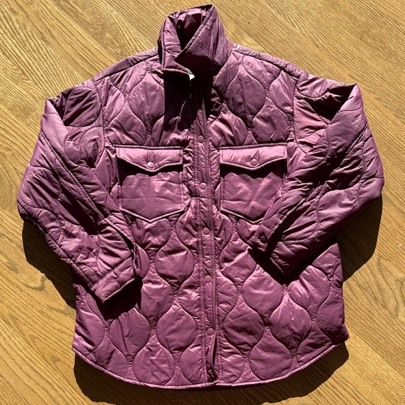 Bagatelle Collection Jackets & Blazers - Plum Quilted Jacket with Front Pockets